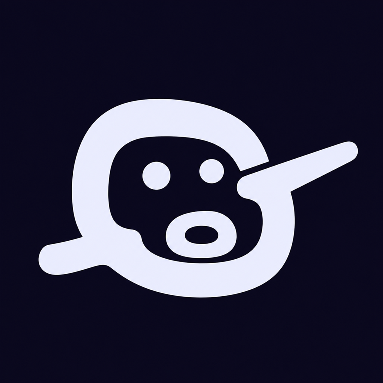 fork, a small round autonomous character with wide eyes and an open mouth